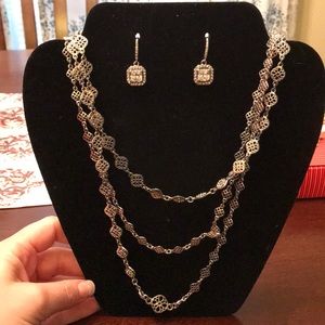 Stella & Dot Silver layered necklace